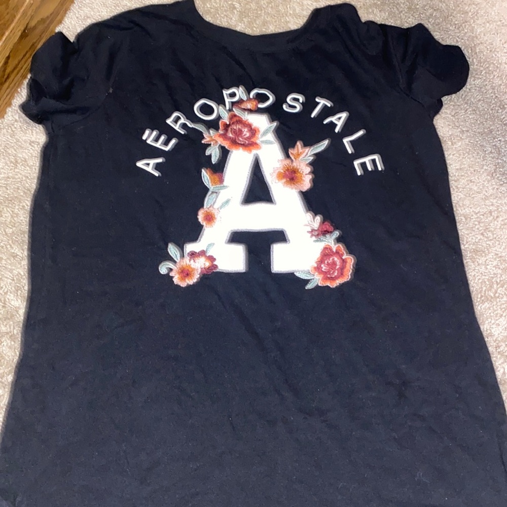 Black shirt with A on the front